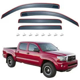 A1322-01102-bk Joytutus In-channel Rain Guards Compatible With 2005-2015 Tacoma Double Red