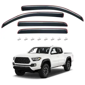 A1322-01507-bk Joytutus In-channel Rain Guards Compatible With 2016-2023 Tacoma Double Black