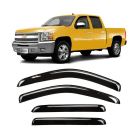 Jus94515 Juucely Side Window Visors Rain Guards Vent Guard Shade For 07-13 Chevy Silverado And G
