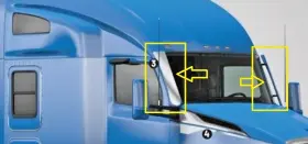 18682 Kenworth T680 Next Gen 2022 Window Visor Air-water Deflector Ss Pair Set