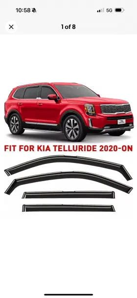 200512 Kia Rain Guards Vent Visors Shade For 2020-2025 Telluride Shatterproof