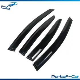 Kte2595357 Kinte Tech Window Visor Sun Shield Rain Guard Dark Smoke For Subaru Wrx Sti Sedan 2015-2018