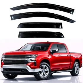 Kpy 811332 Rain Guards Fit For 2019-2026 Silverado/sierra 1500 Crew Cab Black