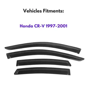 811424 Kpy Side Window Visor Vent Sun Shade Rain Guard For Honda Crv Cr-v 1997-2001 4pc