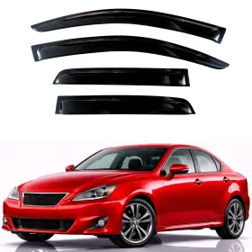 811801 Kpy Rain Guards Fit For 2006-2013 Lexus Is250 Is Series Black