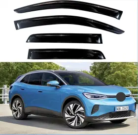 Wd-vwid4216p Kpy For 21-25 Volkswagen Id.4 Acrylic Tape-on Black Window Visor Sun Rain Vent 4pcs