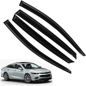 Letingfar For-chevrolet-malibu-16/23 4pc Smoke Rain Guards For 16-23 Chevy Malibu Tape-on Side Wind Bug Deflector