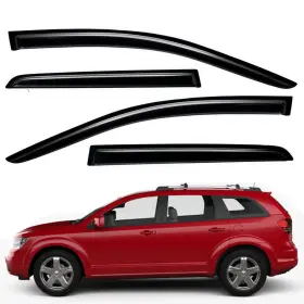 Us-wv-94072 Lightronic For 2009-2020 Dodge Journey Tape-on Smoke Window Visors Deflectors Vent Shade