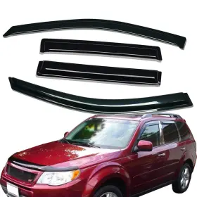 Us-wv-94089 Lightronic For 2009-2013 Subaru Forester Tape-on Window Visors Sun Rain Guards Vent Shade