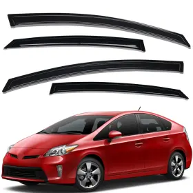 Us-wv-94181 Lightronic Tape-on Window Visors Sun Rain Guards Vent Shade For 2010-2015 Toyota Prius