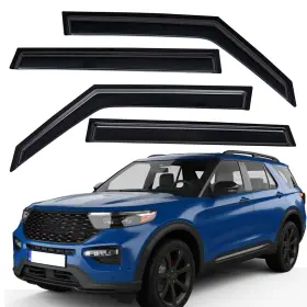 Us-wv-94332 Lightronic Tape-on Window Visors Sun Rain Guards Vent Shade For 2020-2025 Ford Explorer