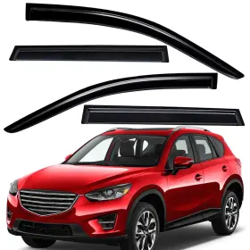 Us-wv-94364 Lightronic For 2013-2016 Mazda Cx-5 Tape-on Smoke Window Visors Vent Shade Wind Deflectors