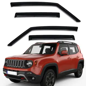 Us-wv-94368 Lightronic Tape-on Window Visors Sun Rain Guards Vent Shade For 2015-2022 Jeep Renegade