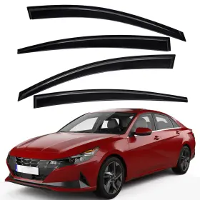Us-wv-94408 Lightronic Tape-on Window Visors Wind Deflectors Vent Shade For 2017-2020 Hyundai Elantra