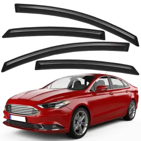 Us-wv-94714 Lightronic Tape-on Window Visors Sun Rain Wind Guards Vent Shade For 2013-2020 Ford Fusion
