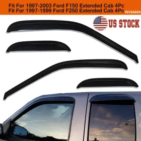 Us-wv-94808 Lightronic Window Visors Rain Guards For 97-03 Ford F-150 /97-99 F-250 Light Duty Supercab