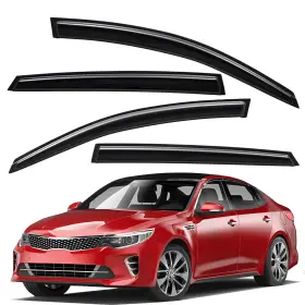 Us-wv-94852 Lightronic Tape-on Smoke Window Visors Rain Guards Vent Shade For 2016-2020 Kia Optima K5
