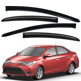 Us-wv-94914 Lightronic For 2007-2013 Toyota Yaris Sedan Tape-on Window Visors Rain Guards Vent Shade