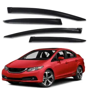 Lightronic Us-wv94462 Tape-on Window Visors Sun Rain Guards Vent Shade For 2012-2015 Honda Civic Sedan