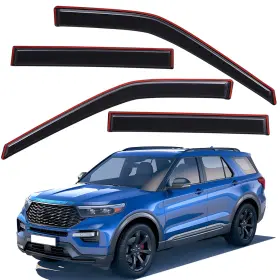 Wv100332 Lightronic In-channel Window Visors Sun Rain Guards Vent Shade For 2020-2025 Ford Explorer