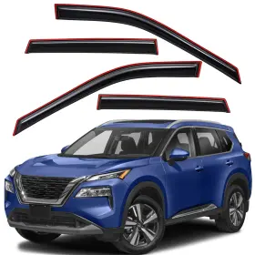 Wv100902 Lightronic In-channel Smoke Window Visors Rain Guards Vent Shade For 2021-2025 Nissan Rogue