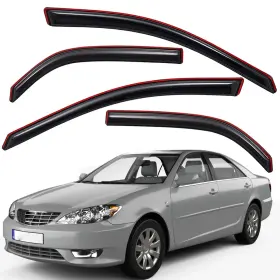 Wv194236 Lightronic In-channel Window Visors Sun Rain Guards Vent Shade For 2002-2006 Toyota Camry