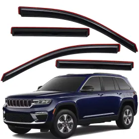 Wv194334 Lightronic In-channel Window Visors Sun Rain Guard Vent Shade For 22-25 Jeep Grand Cherokee