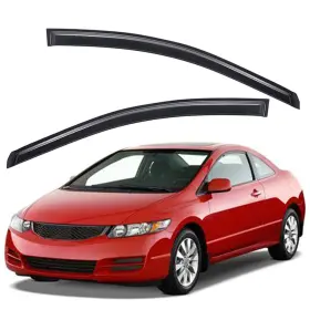 Wv92410 Lightronic For 2006-2011 Honda Civic Coupe Tape-on Window Visors Sun Rain Guards Vent Shade