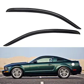 Wv92513 Lightronic Tape-on Window Visors Rain Guards Vent Shade For 2005-2009 Ford Mustang Coupe