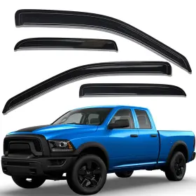 Wv94101 Lightronic Tape-on Window Visor Rain Guard Vent Shade For 2009-2018 Dodge Ram 1500 Quad Cab