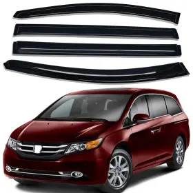 Wv94203 Lightronic For 2011-2017 Honda Odyssey Smoke Window Visors Sun Rain Wind Guards Vent Shade