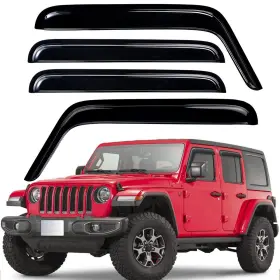 Wv94249 Lightronic Tape-on Window Vent Visors Rain Guards For 2007-2017 Jeep Wrangler Unlimited