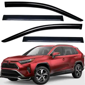 Wv94255 Lightronic Tape-on Smoke Window Visors Rain Guards Vent Shade For 2019-2025 Toyota Rav4