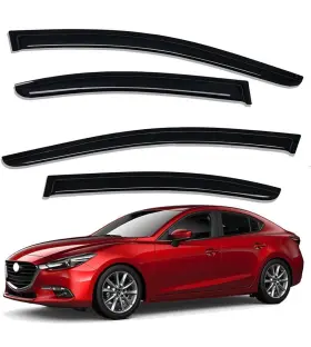 Wv94262 Lightronic 2014-2018 Mazda 3 Sedan And Hatchback Side Window Visor Deflector Rainguard