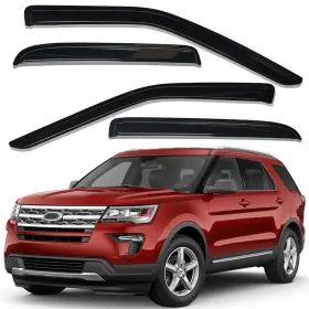 Wv94293 Lightronic Tape-on Window Visors Sun Rain Guards Vent Shade For 2011-2019 Ford Explorer