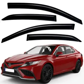Wv94311 Lightronic Tape-on Window Visors Sun Rain Guards Vent Shade For 2018-2024 Toyota Camry