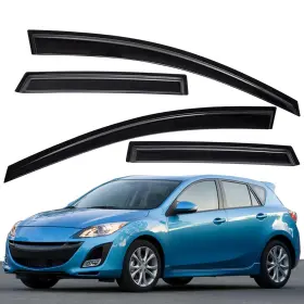 Wv94325 Lightronic For 2010-2013 Mazda 3 Hatchback Tape-on Window Visors Sun Rain Guards Vent Shade