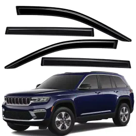 Wv94334 Lightronic For 2022-2025 Jeep Grand Cherokee Tape-on Window Visors Rain Guards Vent Shade