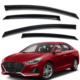 Wv94361 Lightronic Tape-on Smoke Window Visors Rain Guards Vent Shade For 2015-2019 Hyundai Sonata