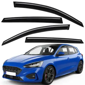 Wv94373 Lightronic Tape-on Window Visors Sun Rain Guards For 2012-2018 Ford Focus Sedan And Hatchback