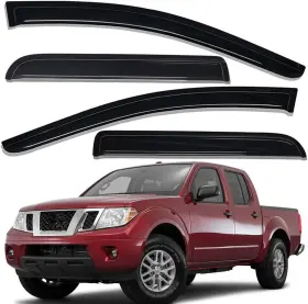 Wv94407 Lightronic Tape-on Window Vent Visors Rain Guards For 2005-2020 Nissan Frontier Crew Cab