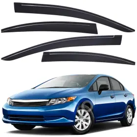 Wv94462-lp Lightronic For 2012-2015 Honda Civic Sedan Tape-on Low Profile Window Visor Vent Shade