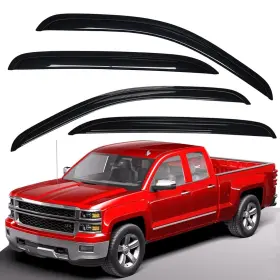 Wv94515 Lightronic Tape-on Window Visors For Chevy Silverado/gmc Sierra 1500 2500hd 3500hd Crew Cab