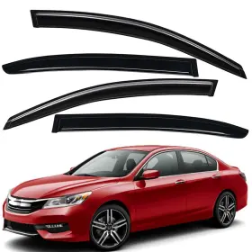 Wv94535 Lightronic Tape-on Window Visors Rain Guards Vent Shade For 2013-2017 Honda Accord Sedan