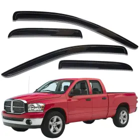 Wv94623 Lightronic Tape-on Window Visor Rain Guards For 2003-2009 Dodge Ram 1500 2500 3500 Quad Cab