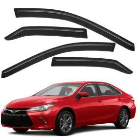 Wv94629 Lightronic Tape-on Window Visors Rain Guards Vent Shade For 2015-2017 Toyota Camry Sedan