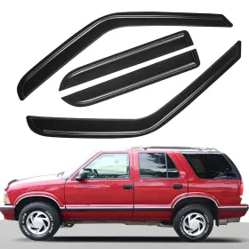 Wv94644 Lightronic Tape-on Smoke Window Vent Visors For 1995-2005 Chevrolet Blazer/gmc Jimmy 4-door