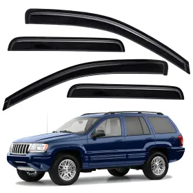 Wv94650 Lightronic Tape-on Window Visors Rain Guards Vent Shade For 1999-2004 Jeep Grand Cherokee