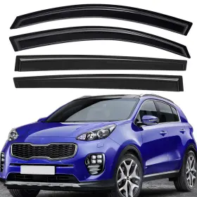 Wv94652 Lightronic Tape-on Window Visors Sun Rain Guards Vent Shade For 2011-2016 Kia Sportage