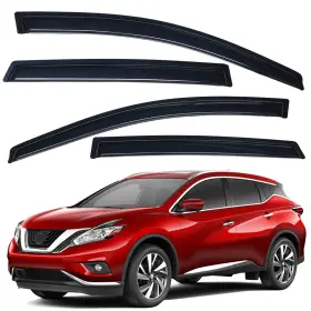 Wv94675 Lightronic Tape-on Window Visors Sun Rain Guards Vent Shade For 2015-2024 Nissan Murano